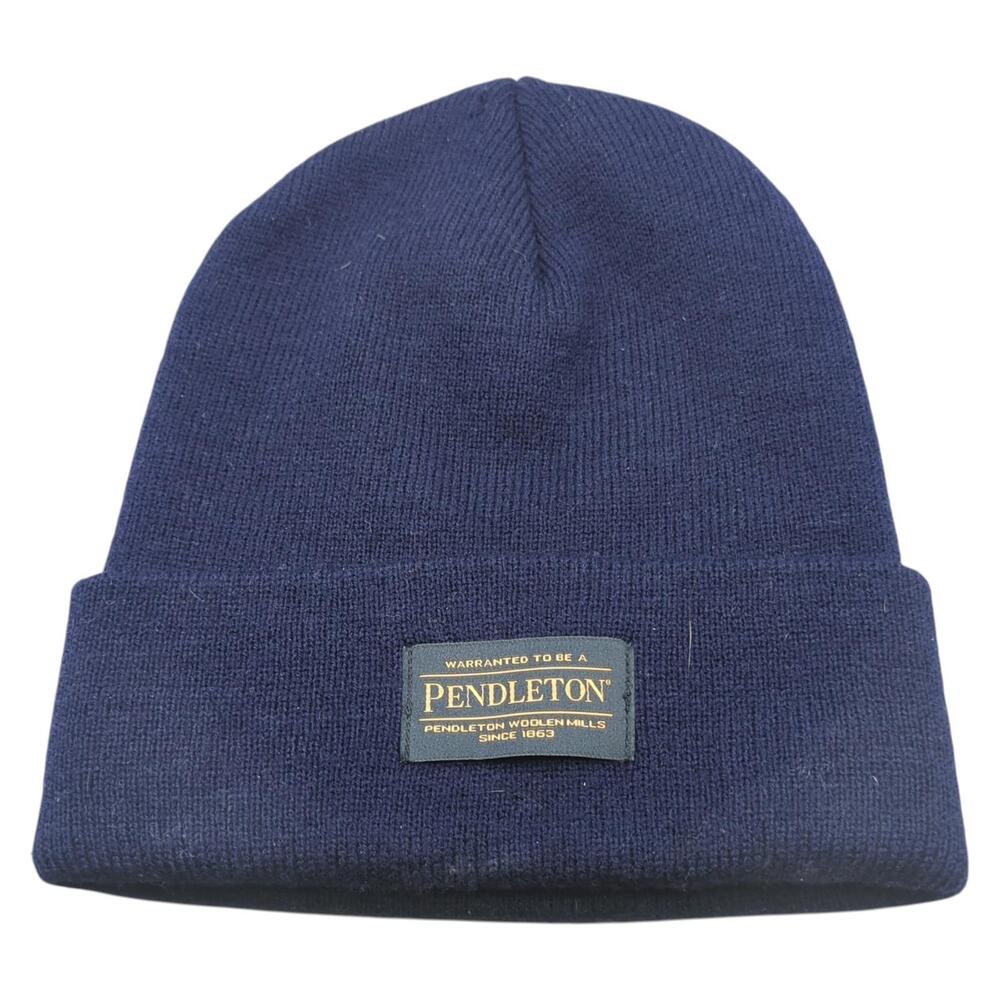 Pendleton‎ Beanie Navy Blue Classic Knit 100% Acrylic Cuffed Made In USA